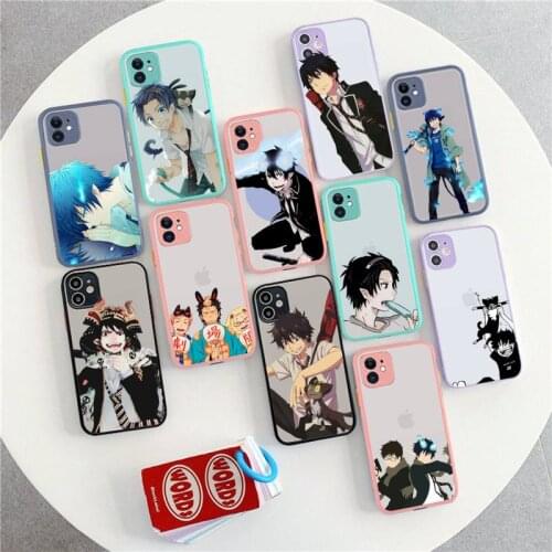 RuiCaiCa Anime Blue Exorcist Phone Case for iPhone X XR XS 7 8 Plus 11 12 pro MAX Translucent Matte Shockproof Case