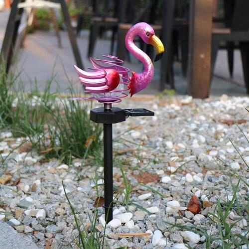 LED Solar Spring Cracked Plug Lamp Outdoor Courtyard Garden Lawn Decoration Kaeru Flamingo Owl Lights Pathway Landscape Lighting