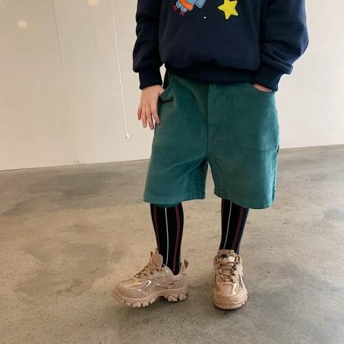 Autumn and winter fashionable lady sister washed corduroy shorts velvet pants boys clothes 8 years