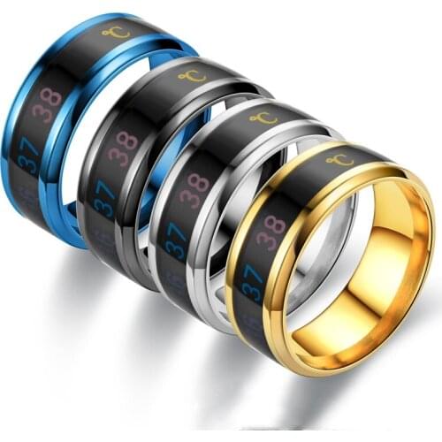 VOERYNT Temperature Ring Stainless Steel Mood Emotion Feeling Intelligent Temperature Sensitive Rings For Women Men Jewelry VO01