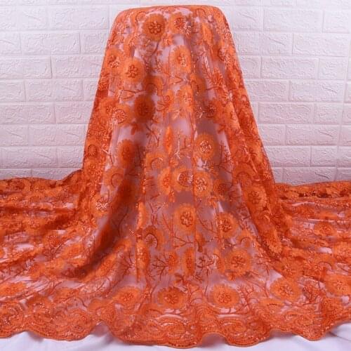 Zhenguiru High Quality African Lace Fabric Flower Tulle French Lace Fabric Embroidered Nigerian Fabric For Women Wedding A1989
