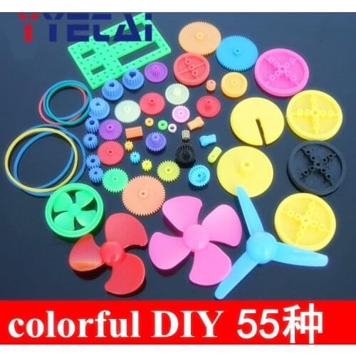 YongYeTai DIY 55 color plastic gear package gearbox toy car gear motor motor gear Free shipping