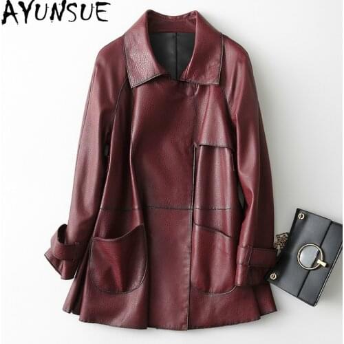 AYUNSUE Genuine Leather Jacket Women Sheepskin Coat Female Spring Autumn Womens Clothing Fashion 2020 Mujer Chaqueta KQN29054