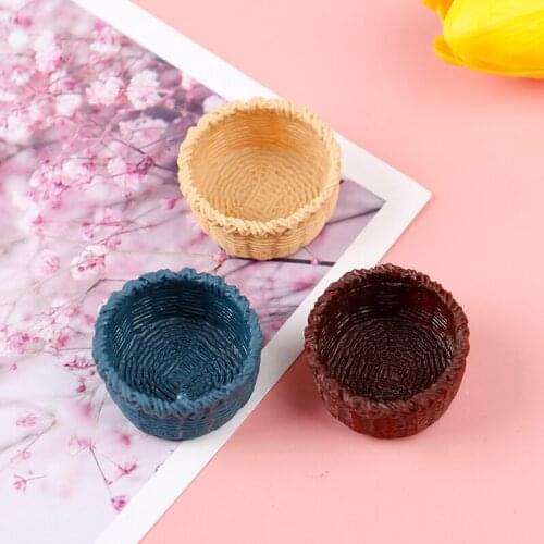 1:12 Dollhouse Miniature Resin Mini Storage Basket Model Decor Accessories