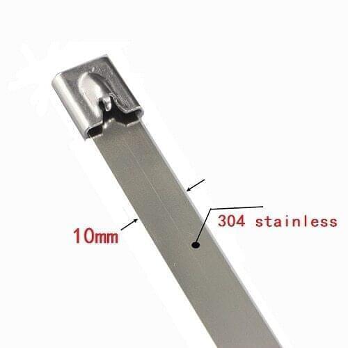 100pcs 10*250mm Stainless steel cable tie Locking Metal Wrap Locking Cable ties