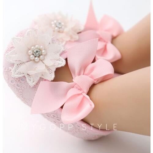 2019 Brand New Toddler Kids Baby Girls Boys Bowknot Shoes +Headband 2PCS Lace Floral Soft Shoes Spring First Walkers 0-18M