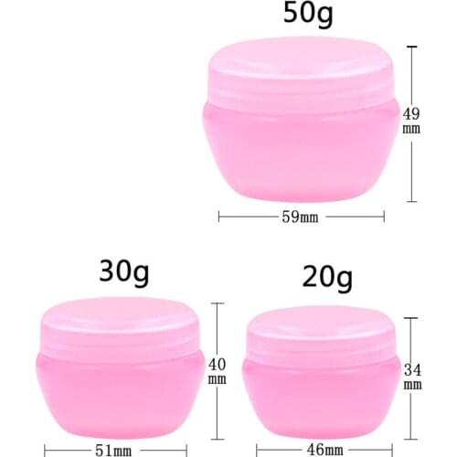 50pc/lot 5g/10g/20g/30g/50g Plastic Cosmetic Jar Lotion Continer Refillable Jar Eyes cream Box Empty Makeup Jar Travel Portable