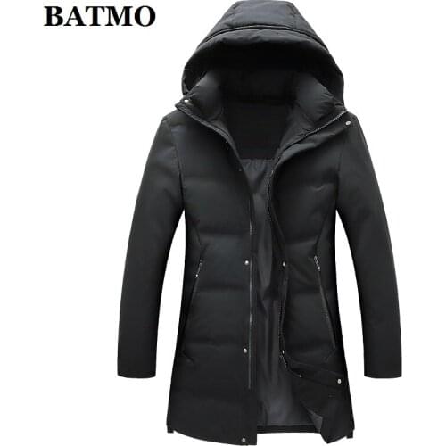 BATMO 2019 new arrival winter high quality 90% white duck down hooded jackets men,mens winter warm coat,plus-size L-7XL 1915