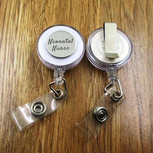 Neonatal nurse ID Badge Reel gift for him/her friend family retractable recoil id badge holder work fun