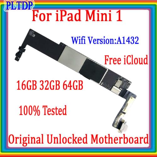 Factory Unlocked Motherboard For ipad mini wifi & 3G Version With Full Chips IOS Logic Board 100% Tested,Free Shipping