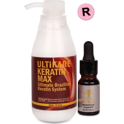 Brazilian Keratin Straightening Smoothy Hair 12% Formalin 300ml Treatment With Free 10ml Argan Oil For Repair Smoothy Hair