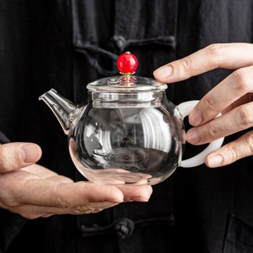 250ml Agate Teapot Transparent Glass Tea Kettle Beauty Pot Chinese Kung Fu Teaware Drinkware Tea Infuser Pot Coffee Kettles Gift