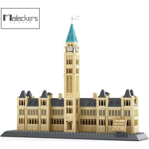 Mailackers City Buildings Canadian Parliament Architecture Building Blocks Classic City Street View House Bricks Kids Toys Gift
