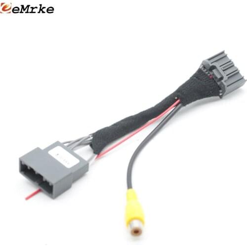 EEMRKE Car Rearview Camera Adapter Connector Wire for Honda XRV HR-V Vezel Upgrade Screen Display Video Input RCA Cable