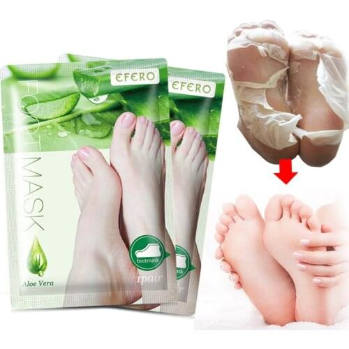 Efero 1Pair/2PCS Feet Exfoliating Foot Mask Skin care Peeling Dead Skin Feet Mask Pedicure Socks Foot Cream for Heels