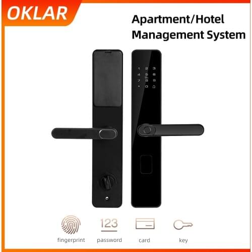 OKLAR Electronic Fingerprint Door Lock Biometric Lock Digital Smart Lock With Password IC Card Unlock For Hotel Home Security