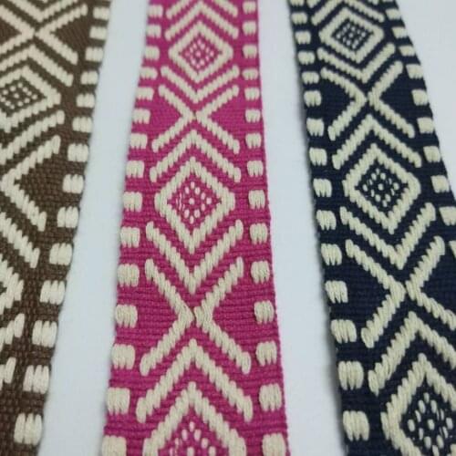 Cotton Ribbon 30MM Tank Square Garment Webbing 40MM Ethnic Jacquard Ribbon Retro Customs Embroidered Webbing Wholesale 45yards