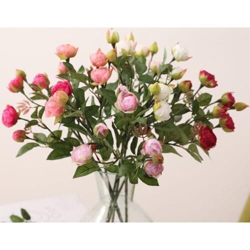 7 Heads Artificial Rose Flower Bouquet Bride Wedding Decoration Silk Fake Flowers Holding Valentines Day Floral Bouquet