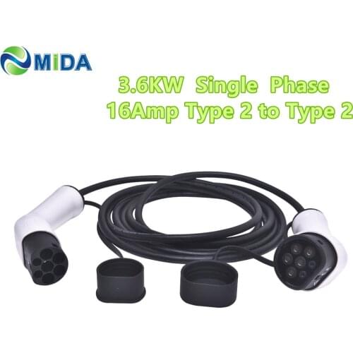 5Meter 16Amp Type 2 Mennekes to Type 2 to Type 2 EV Charging Cable Type 2 Female to Male EV Charger Cable