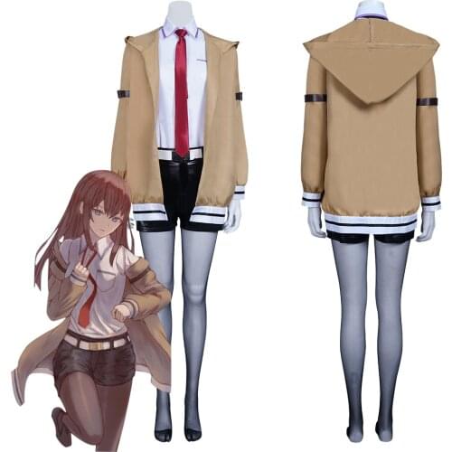 Steins Gate Makise Kurisu Cosplay Costume Outfits Halloween Carnival Suit