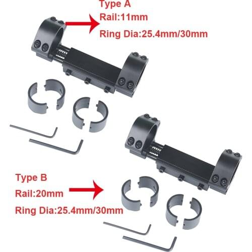 MIZUGIWA Hunt Scope Mount 30mm 1 inch 25.4mm Rings w/Stop Pin Zero Recoil Base 11mm to 20mm Adapter Picatinny Rail Weaver