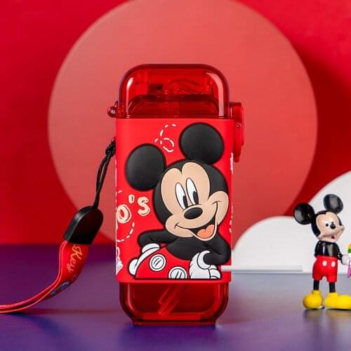 Disney Mickeys New Cutie Square Cartoon Sippy Cup, Childrens Waterproof Frozen Cup with Straws