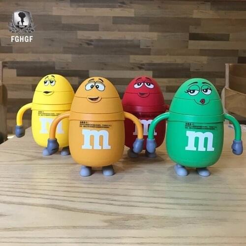 Mini Cute Beans Glass Food Grade Silicone Straw Baby Handgrip Unique Design Creative Gifts Thermos Cup Cute School Thermos 60MX