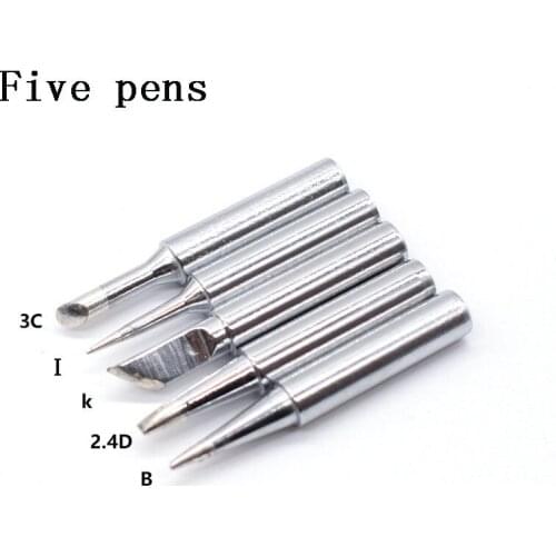 FYdisplay 5PCS of different pure copper iron station temperature controller kits heads B-grade 3C 2.4D B I K soldering tip