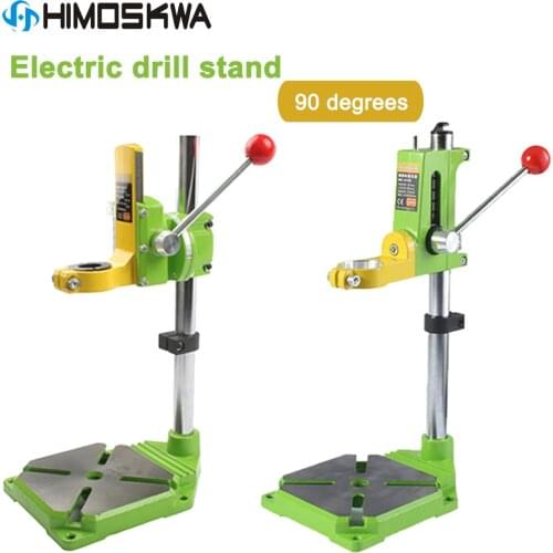 Electric power Drill Press Stand table for Drills Workbench Clamp for Drilling Collet 35 43mm 0 90 degrees Green Yellow