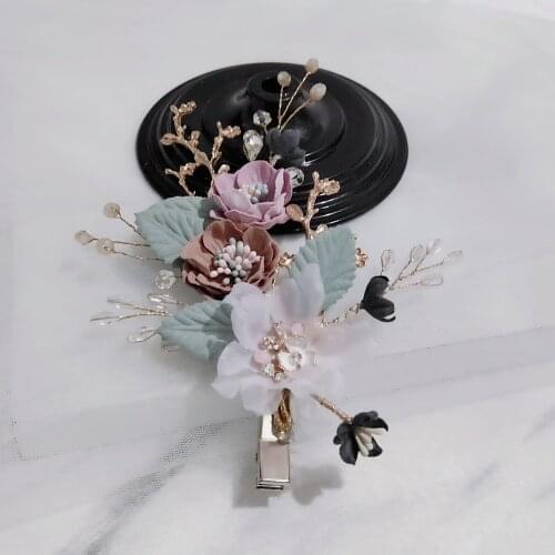 Flower Immortal Sweet flower barrettes Bride Side Hair Clip Bride Wedding Exterior Hair Accessories