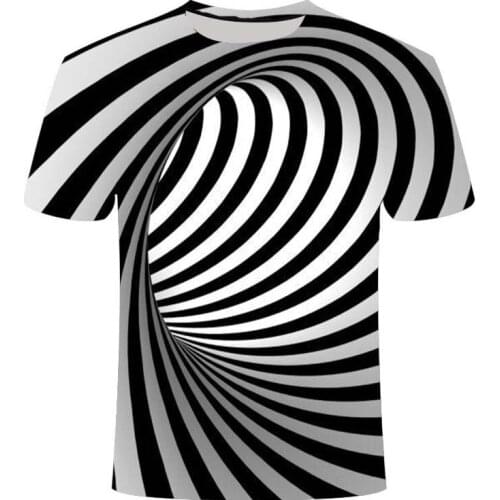 New Three-dimensional Vortex T-shirt Mens Summer 3D Printing O-Neck T-shirt Funny Daily Wear Casual T-shirt Top funny t shirts