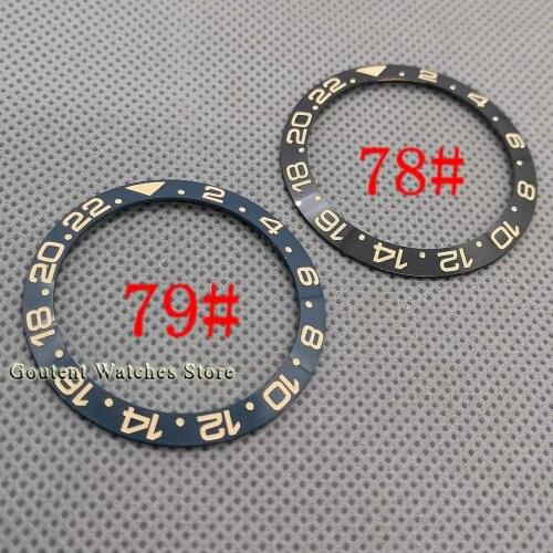 2020 New 38mm High Quality Watch Bezel Black/Blue Ceramic Bezel Insert Watch Parts Fit 40mm Parnis Automatic Watch