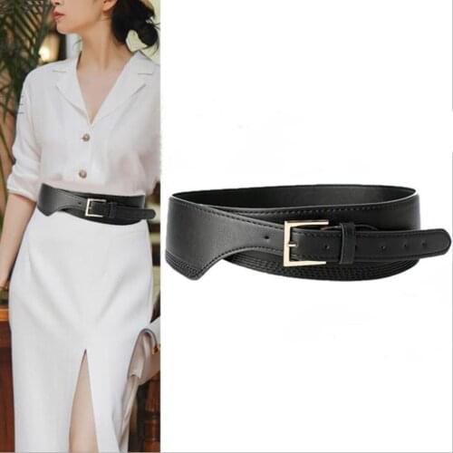 New Fashion Belts for Women PU Leather gold square pin buckle cummerbunds HOT body corset cummerbund female wide soft waistbands