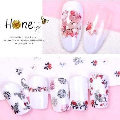 New Nail Sticker Flowers 3D Back Glue Flowers Environmental Sticker Fingernail Paint-free Sticker Decoration