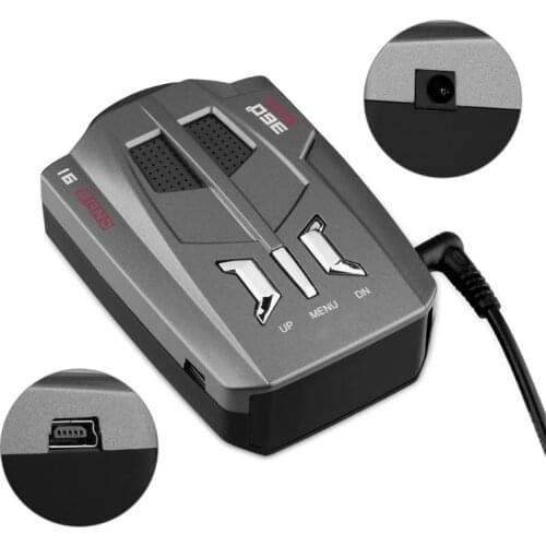 New V9 Car Trucker Speed 360 Degrees Vehicle Detector Voice Alert Warning 16 Band Auto LED Display English / Russian version