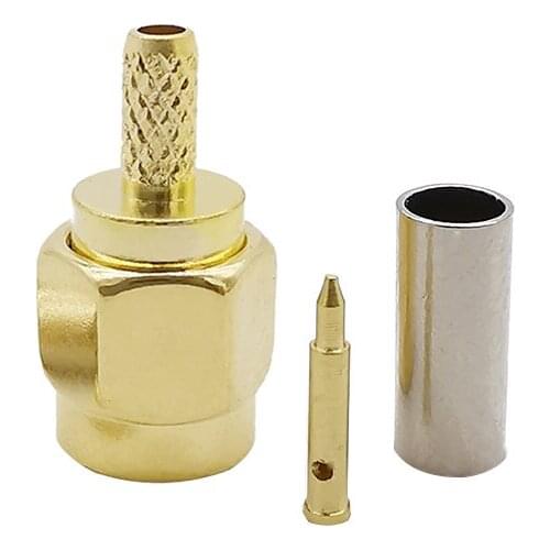 1PCS SMA Male Plug Crimp Connector RF SMA Male Straight Gold plated Connector for RG316 RG174 LMR100 Cable Wire