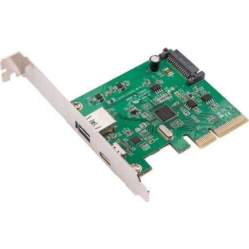 BTBcoin PCI Express to USB3.1 USB-C+ USB3.1 Type-A host controller card up to USB3.1 Gen-II 10Gbps supper speed+ ASM3142 Chipset