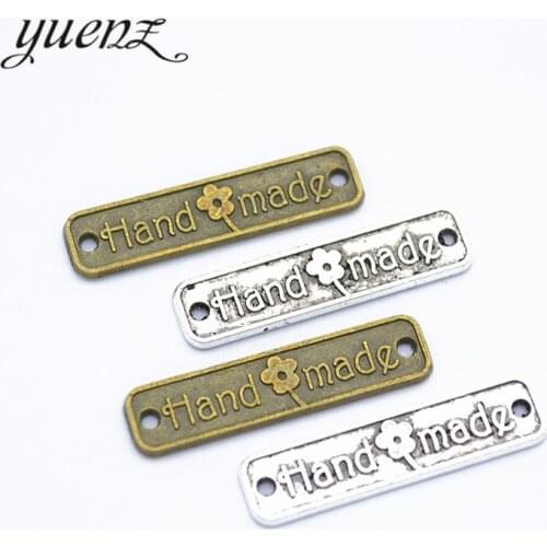 YuenZ 20pcs Antique Silver color letter Hand made Charms For Necklace Bracelet Jewelry Making 25*6mm S252