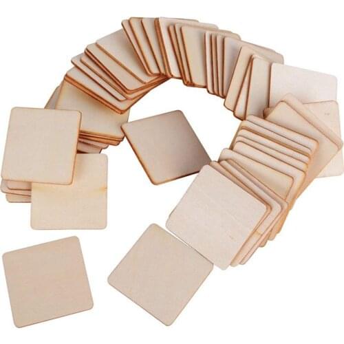 Promotion! 50 diy square decorative wood slices