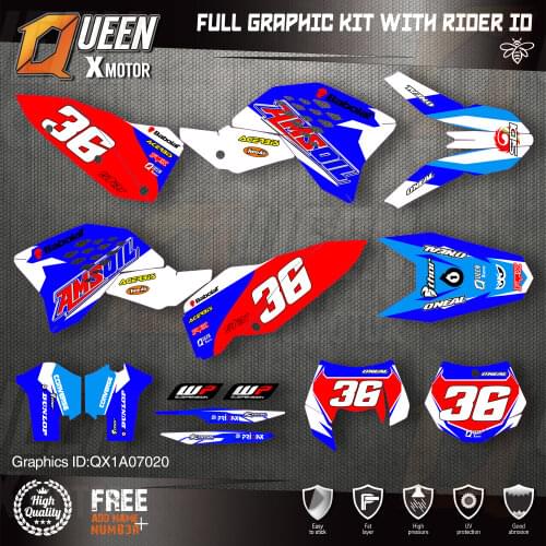 QUEEN X MOTOR Custom Team Graphics Decals Stickers Kit For KTM 2007-2010 SX SXF , 2008-2011 EXC XC-W EXC-F 020