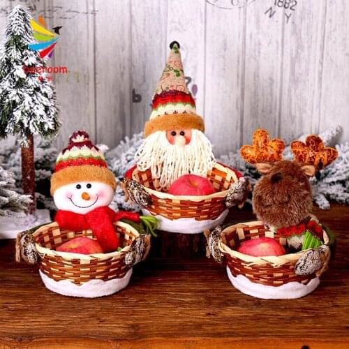 Christmas Decoration DIY Santa Snowman Elk Candy Basket Christmas Desktop Decoration Children Candy Decoration