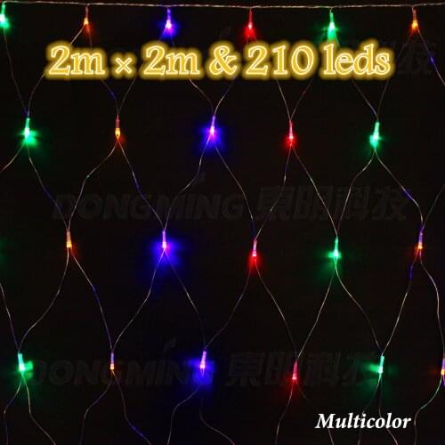 2*2m RGB Led string light mesh 220V Outdoor garden festival holiday Xmas christmas wedding Decoration light net colorful 2m*2m