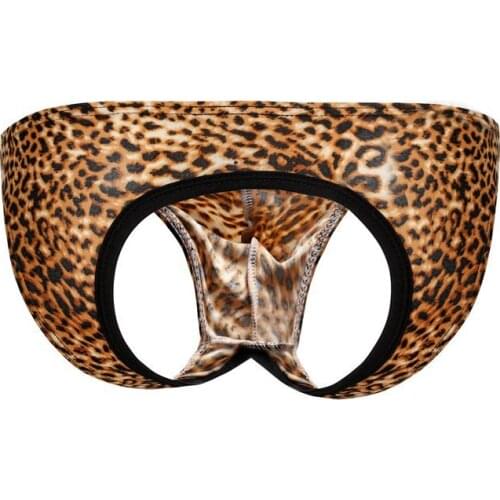 Mens Panties Sexy leopard print panties youth low waist breathable U-convex bag narrow-brimmed panties man