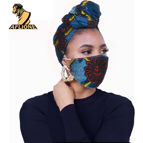Turban African Ankara Style Head Wraps Colorful Female Batik Pure Cotton New 2021 Traditional Elegant Lady 2 Piece Set