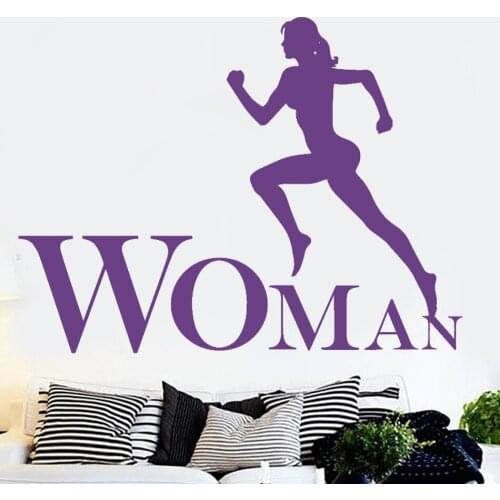 Vinyl Running Women Decorative Sticker Waterproof GYM Bedroom Decor For kid Rooms Nursery Room decoration Murals Decals HY1657
