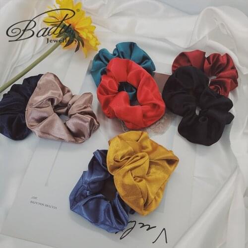 Badu Korean Velvet Hair Tie Solid Color Elastic Headband Ladies Ponytail Hair Accessories Fluffy Headband Retro Gift for Girl