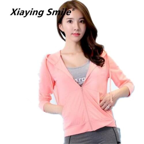 Xiaying Smile Women Breathable 5 Color Full Sport coat Running Yoga Summer Quick Dry Gym Fitness Yoga Workout Sportswear Coat