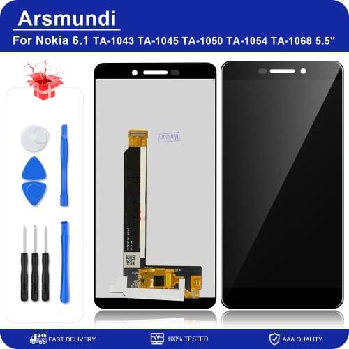 For Nokia 6 2018 / 6.1 TA-1043 TA-1045 5.5" LCD Display Touch Screen Digitizer Assembly Replacement LCDs + Gift