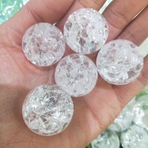 1pcs Bubble Glass Ball Handycraft Feng Shui Rockery Water Fountain Crystal Ice Crack Rolling Ball Christmas Home Decoration