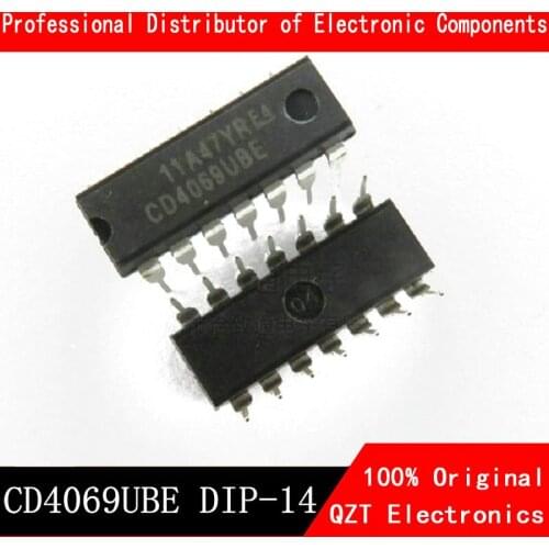 10PCS CD4069UBE DIP14 CD4069U DIP CD4069 DIP-14 CD4069BE new and original IC